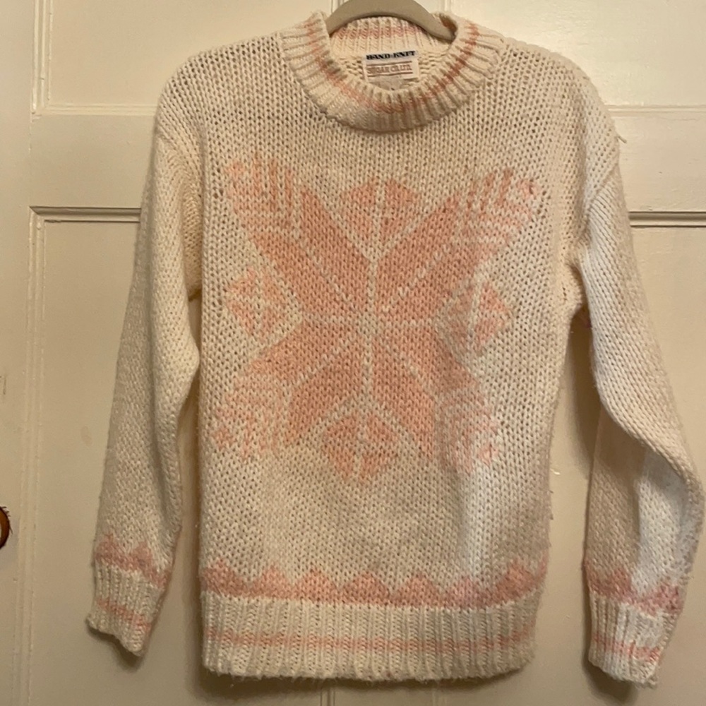 50% off sale 💝✨Barbie ski  vintage hand knit Sweater with cute snowflake